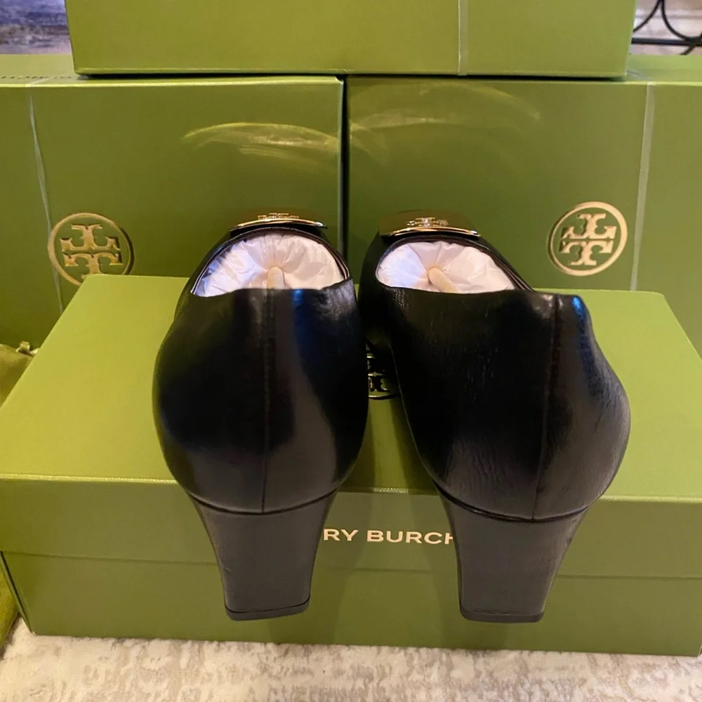 Tory Burch Georgia Wedge Pumps - Picture 9 of 15